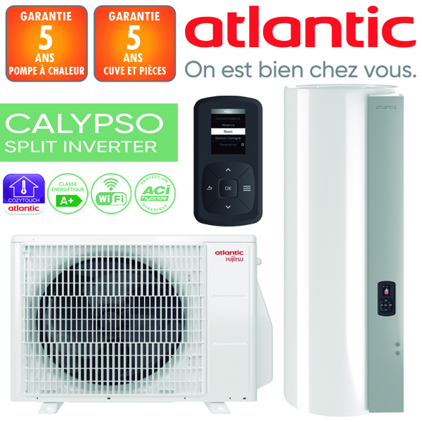 Chauffe-eau Thermodynamique Calypso Connecté Split Inverter Vertical Mural 200L